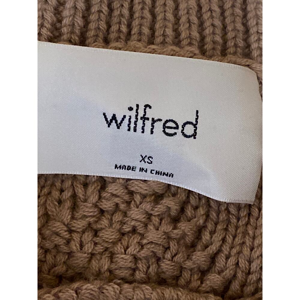 Aritzia Wilfred Women's Tan Wool Cable Knit Sleeveless Sweater Vest Top Size XS - Picture 5 of 6